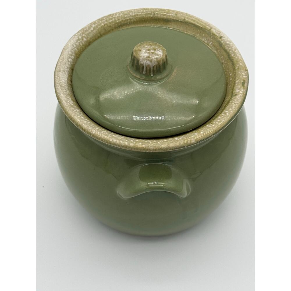 VTG Hull Pottery Avocado Green Drip Glaze Bean Pot Crock w/Lid Oven Proof USA - Picture 10 of 13